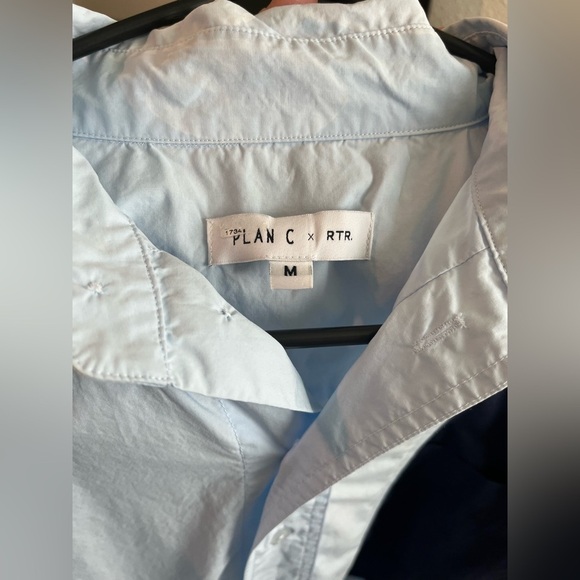 Plan C Light Blue Shirt Dress. Size M - Picture 2 of 14